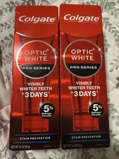 Lot of 2 Colgate Optic White Pro Series Stain Prevention 3 Oz Exp 02/27