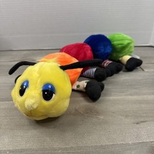 Vintage Fun Farm Dakin Caterpillar Primary Colors Baby Rattle Toy 20" Soft Plush