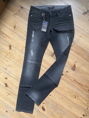 Paige Skyline Stretch Jeans Grey Denim W27/L34 low waist slim fit straight leg