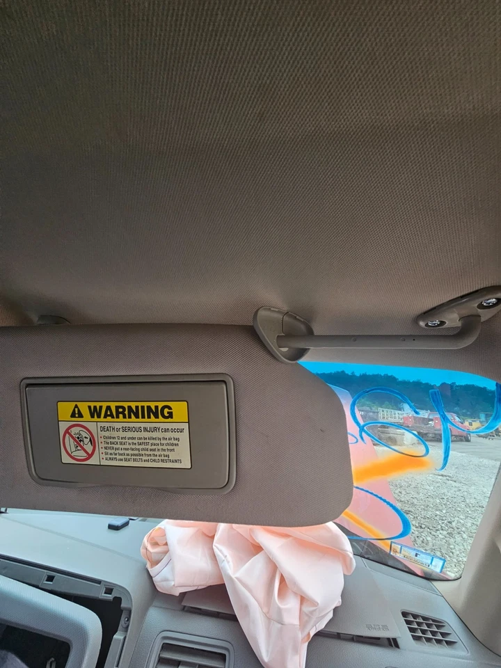 2006-2012 Honda Ridgeline Sun Visor Tan Passenger OEM Vanity Mirror Light Shade - Image 4 of 4