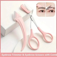 Eyebrow Trimmer Set, Curved Eyebrow Razor, Eyebrow Scissors With Comb, Convenien
