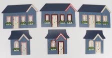 Vtg Handmade Painted Light Switch Covers Blue Country Cottage House Trim CHOOSE