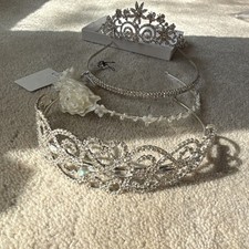 Bridal Silver White Tiara Headband Lot of Four Elegant Wedding Hair Accessories