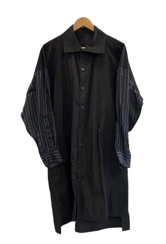 Yohji Yamamoto Pour Homme, Yohji Yamamoto POUR HOMME Long Sleeve Shirt HH-B07-800 L Black Cotton Blend