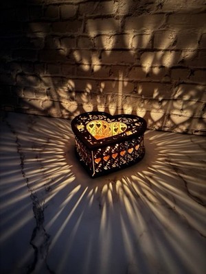 Wooden Heart Candle Holder Box   Laser Cut Valentine Gift Home Decor