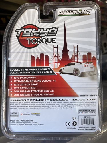 1/64 GREENLIGHT TOKYO TORQUE 1973 DATSUN 510 #75 RALLY CAR RED WHITE & BLUE - Picture 2 of 2