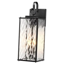 18 Inch Large Outdoor Light Fixture with 2 18 inch - 1pk Black / No Sensor