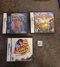 Lot Of 4 Nintendo DS Games Cake Mania2, Dogz, Hidden Mysteries Titanic, Cradle O