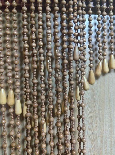 Vintage Noren Sudare Natural wood bead curtain Retro Interior Tamanoren retro - Picture 3 of 6