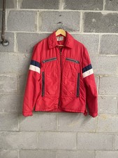 Vtg 70s Windbreaker Jacket Medium West Wind Red x White x Blue Zip Up USA Made