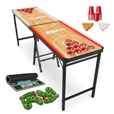 ESPN LED Combo Pong Table 8ft Folding Game Table Multi-Color Light Up Party
