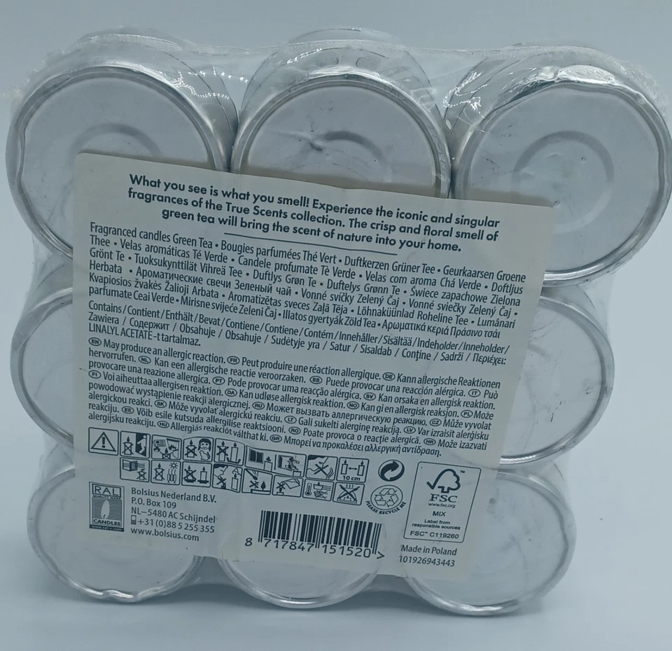 Bolsius 18 velas de luz de té natural té verde 4,5 horas Foto 2 de 2