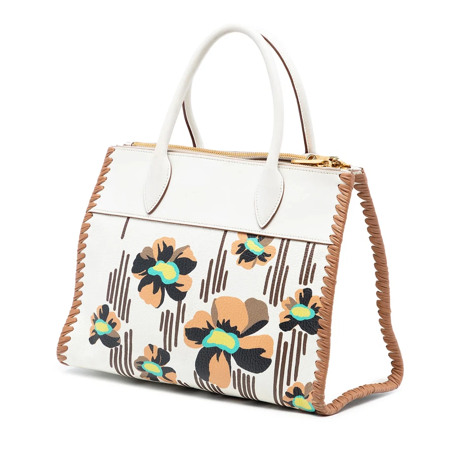Prada City Veau à finitions Madras Print Paradigme Whipstitch Sac - Photo 2/4