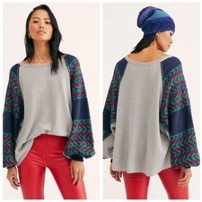 We The Free By Free People Oversized Knit Thermal Sweater Size S Boho Grunge