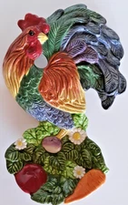 Fritz and Floyd Classic Rooster Spoon rest wall hanging farmhouse chicken 8.5" T