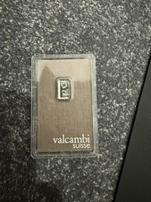 Valcambi 1g Platinum Bar 0.9995 Fine Pt Bullion Serial AA 054227