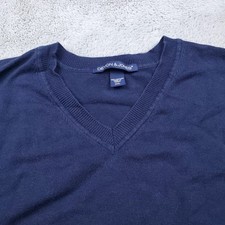 Devon & Jones Sweater Mens 2XL Navy Blue Sleeveless V-Neck  Pullover Golf Vest