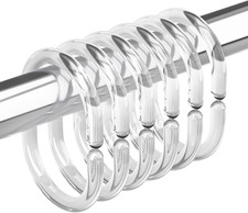 Plastic Shower Curtain Rings, Shower Curtain Hooks, 24 Pcs C Shaped Shower Hooks