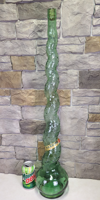 #ad MCM Italian Chianti Wine Embossed Twisted Green Glass Bottle Mazzoni 32quot; Import $99.98