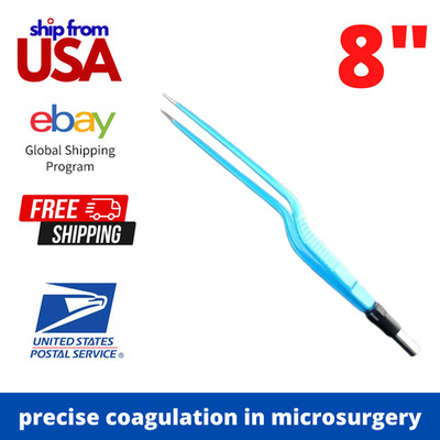 Reusable Non-Stick Bayonet Bipolar Forceps 8'' Blue Electrosurgery Instruments