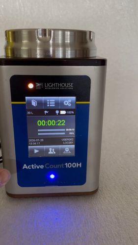 Échantillonneur d'air microbien Lighthouse ActiveCount 100H mise sous tension testé - Vidéo 1 sur 1