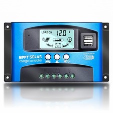 MPPT 100A 12V/24V Auto Focus Tracking Solar Panel Charge Controller Regulator...