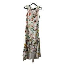 Guess Floral Printed Chiffon Ruffle High-Low Maxi Dress Summer Size 4