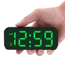 Portable BatteryPowered Digital Alarm Clock with Auto Dimming LED Display