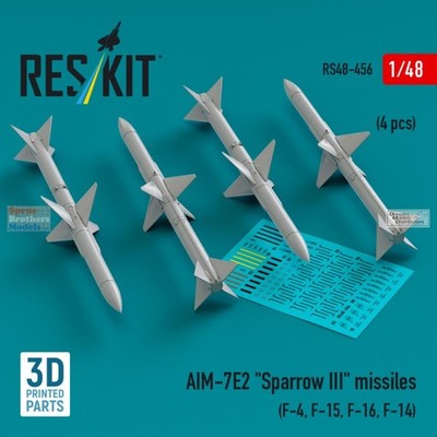 RESRS480456 1:48 ResKit AIM-7E-2 Sparrow III Missiles