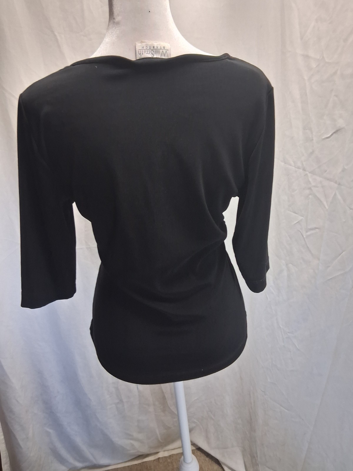 Willi Smith Vintage Square Neck Womens Medium Baby Doll Top Black Fitted Y2K image 3