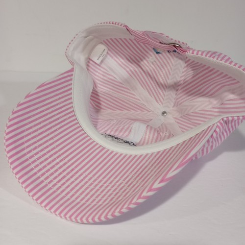 Detroit Tigers Pink White Striped Baseball Cap OS Kamanos Cancer Institute - Picture 6 of 6