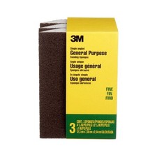 3M General Purpose Sanding Sponge CP040-3PK, Single Angle, 2 7/8 in x 4 7/8 in x