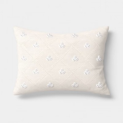 Lumbar Embellished Shell Throw Pillow Cream - Threshold designed with