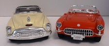 2 Diecast Cars 124 Cream Color 1953 Skylark 1957 Red Corvette Pre-owned Flaw