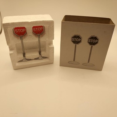 Snow Village, Dept 56 Stop Signs (2ct) 3 inches tall