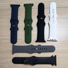 Lot of 5 Silicone Straps for Apple Watch, Multicolor Sport Bands READ DESC