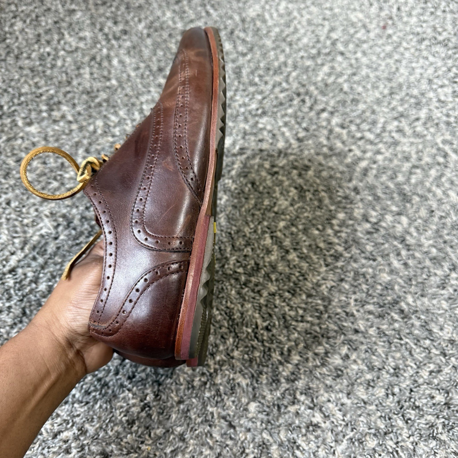 SAOLA Scarpa Oxford Sorel da uomo in pelle alare stringata marrone taglia 8 5 casual comoda