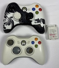 Lot of 2 Microsoft XBOX 360 Wireless Controllers Dragon Age White FOR PARTS