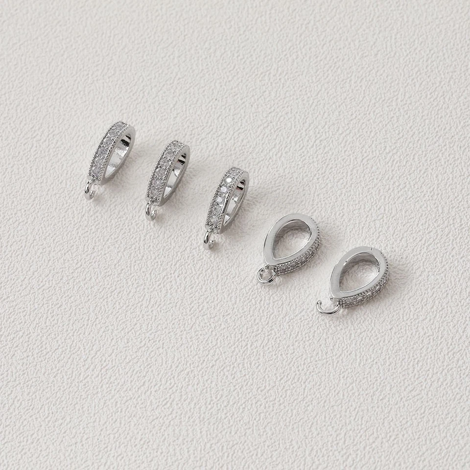6 шт циркониевых овальных застежек-подвесок с открытой петлей съемный зажим соединитель - Изображение 3 из 4
