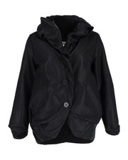 Issey Miyake Fete Pleated Collar Jacket In Black Silk Intm