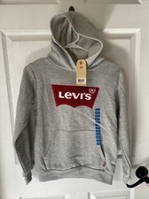 NWT - LEVI  S Boys 10/12 Gray Logo Hoodie