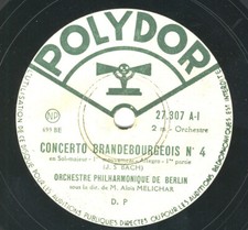 Bach: Brandenburg Concerto N.4 Alois Melichar Berliner Philh 3 x 78 rpm Polydor