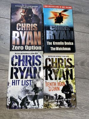 Chris Ryan Books Bundle Zero Option Hit List Tenth Man Down The Kremlin Device W