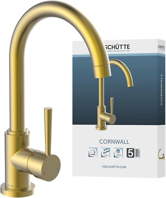 Schütte Spültischarmatur CORNWALL energiesparender Cold-Start 360° gold matt
