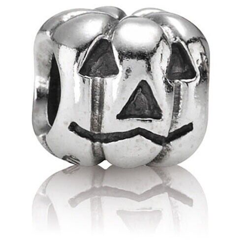 New Pandora Sterling Silver Jack-o-Lantern Pumpkin Charm 790393 Retired - Afbeelding 1 van 3