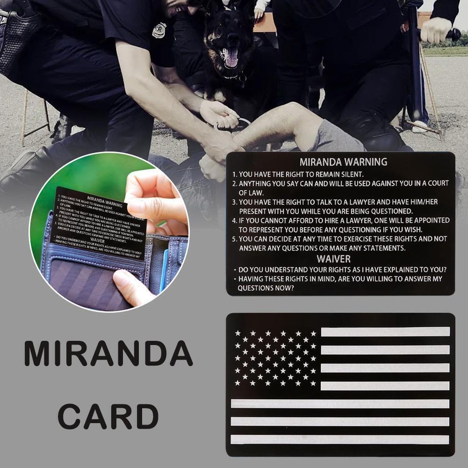 Miranda Rights Card Black Metal Design with Amez for Police `ф υв ∫> з ...