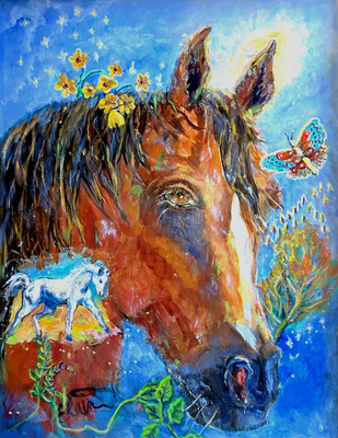 Horse Arabian Portrait Sparkle