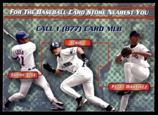 2002 MLB PROMO CARD - Pedro Martinez DEREK JETER ICHIRO Los Angeles Dodgers #2