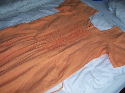 Leinenkleid,orange,Donna prassede, Italy,Gr.40, Leinen 100%, lang,gebr.