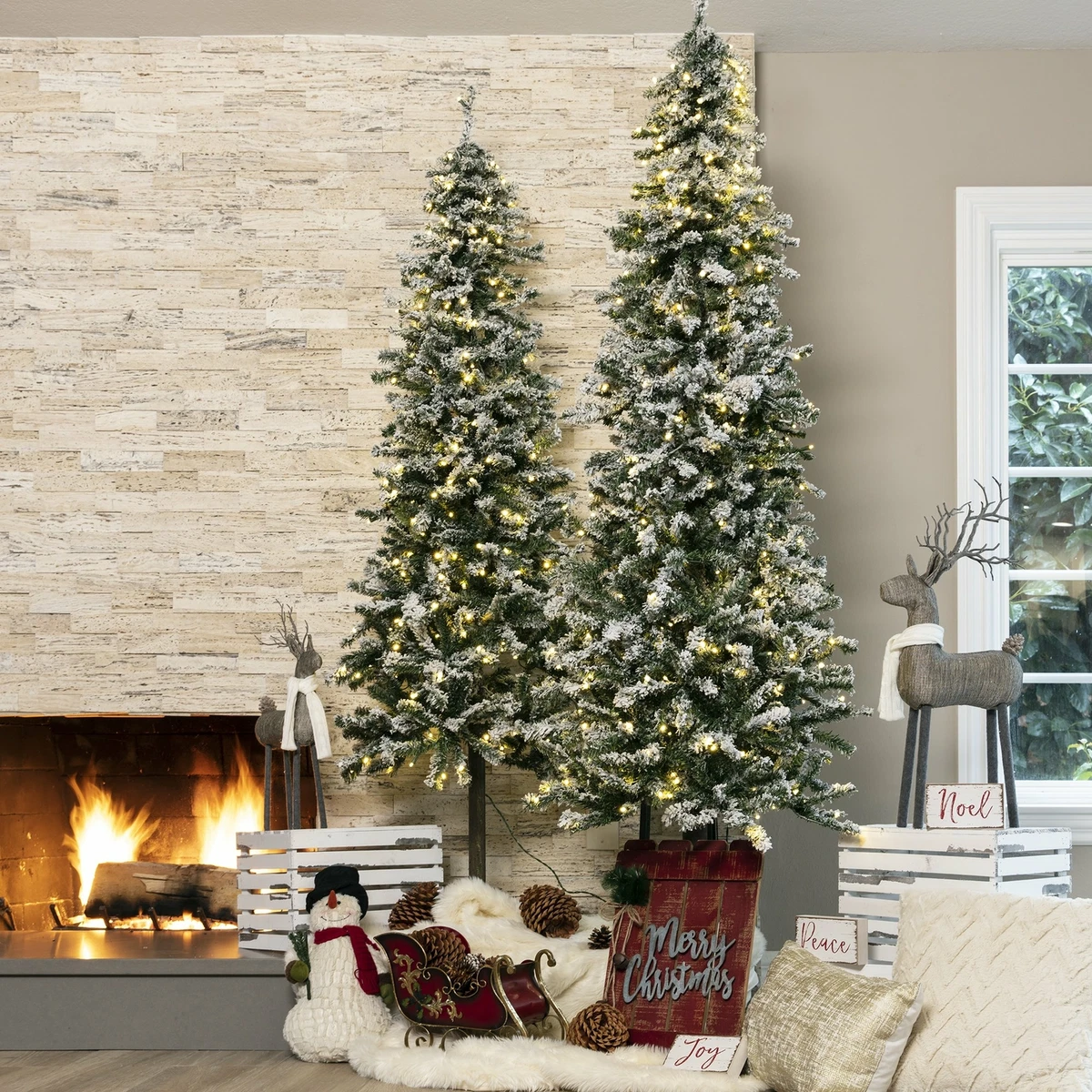 Set of cheap christmas trees